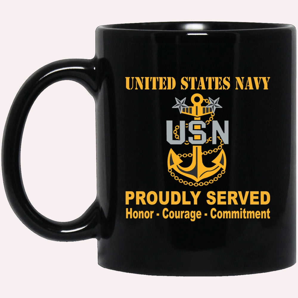 Us Navy Mug, Veterans Mug, US Navy E-9 Master Chief Petty Officer E9 MCPO Collar Device Black Mug, Military Coffee Mugs, Us Navy Coffee Mugs