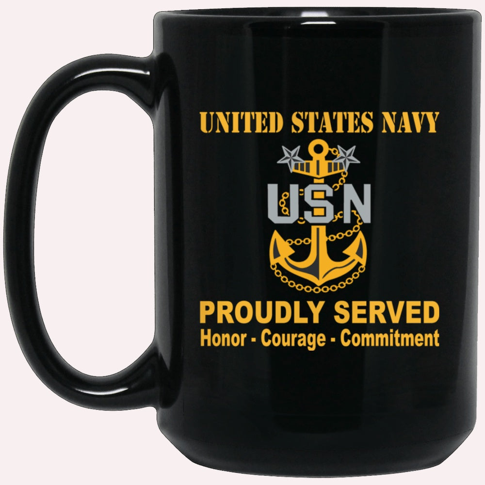 Us Navy Mug, Veterans Mug, US Navy E-9 Master Chief Petty Officer E9 MCPO Collar Device Black Mug, Military Coffee Mugs, Us Navy Coffee Mugs