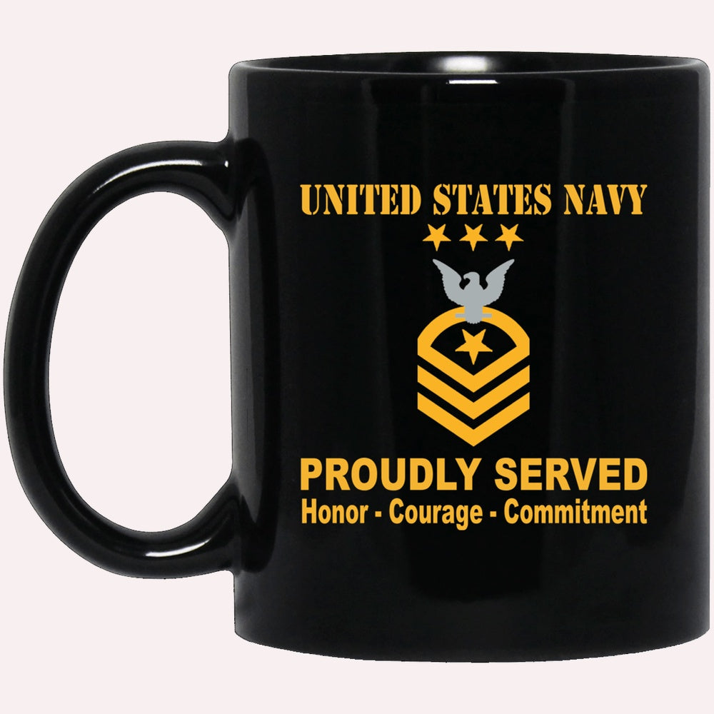 Us Navy Mug, Veterans Mug, US Navy E-9 Master Chief Petty Officer Of The Navy E9 MCPON Collar Device Black Mug, Military Coffee Mugs, Us Navy Coffee Mugs