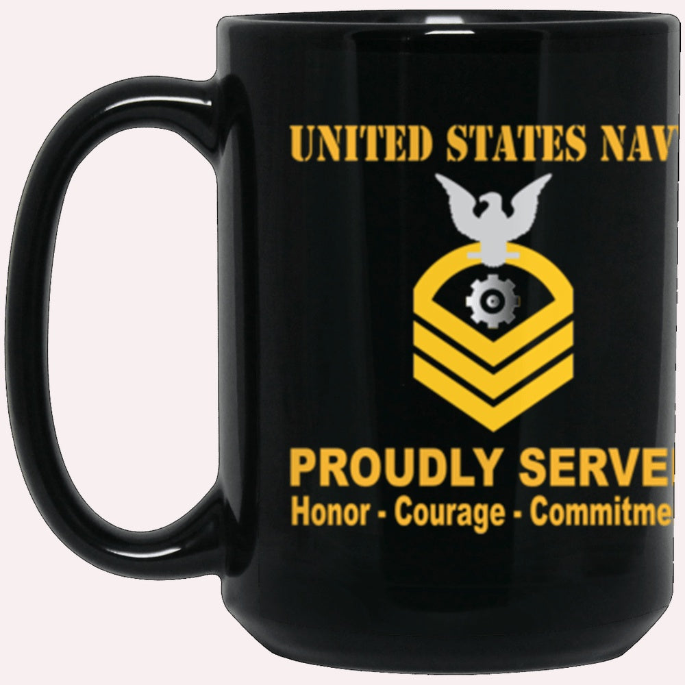 Us Navy Mug, Veterans Mug, US Navy EN E-7 Black Mug, Military Coffee Mugs, Us Navy Coffee Mugs