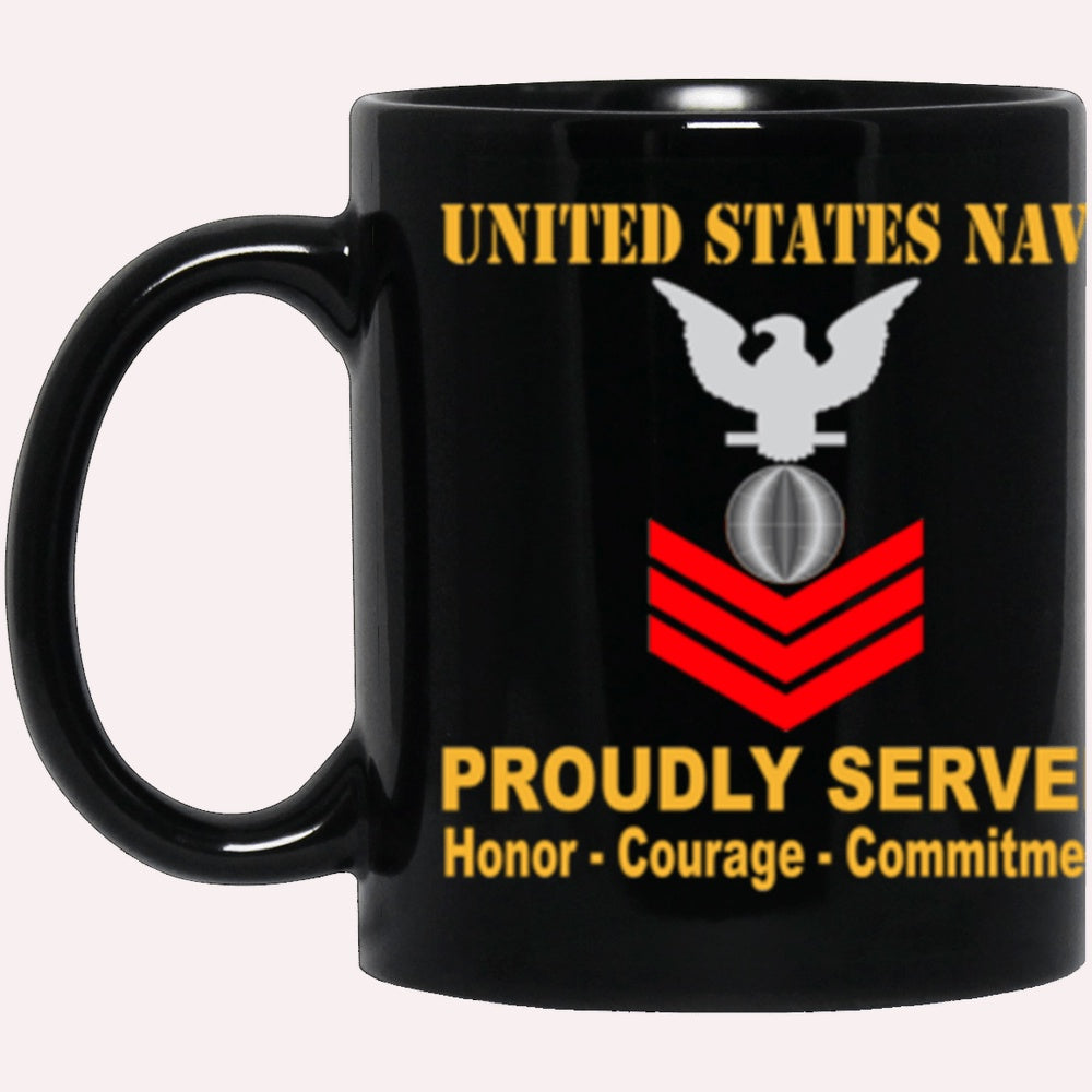 Us Navy Mug, Veterans Mug, US Navy Electrician's mate Navy EM E-6 Red Stripe Black Mug, Military Coffee Mugs, Us Navy Coffee Mugs