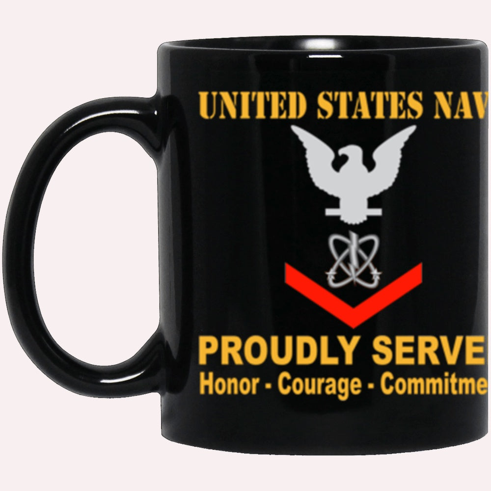 Us Navy Mug, Veterans Mug, US Navy Electronics Warfare Technician Navy EW E-4 Black Mug, Military Coffee Mugs, Us Navy Coffee Mugs