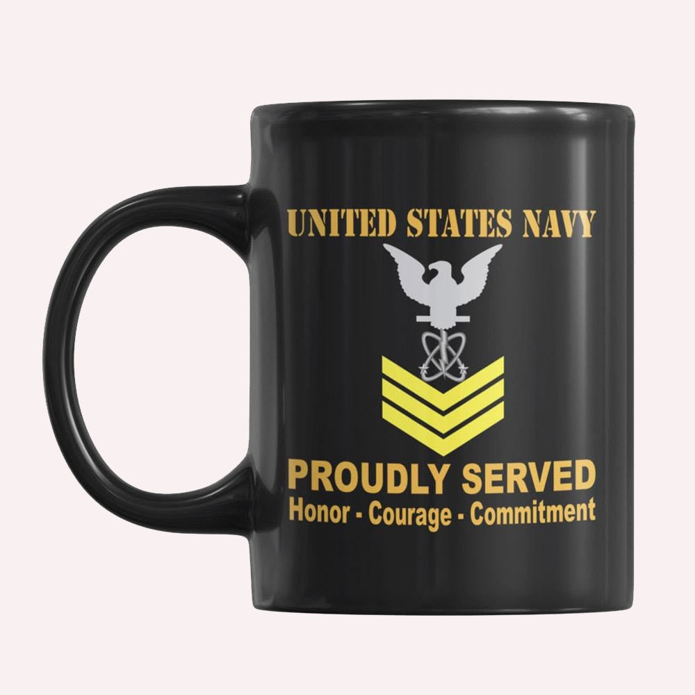 Us Navy Mug, Veterans Mug, US Navy Electronics Warfare Technician Navy EW E-6 Gold Stripe Black Mug, Military Coffee Mugs, Us Navy Coffee Mugs