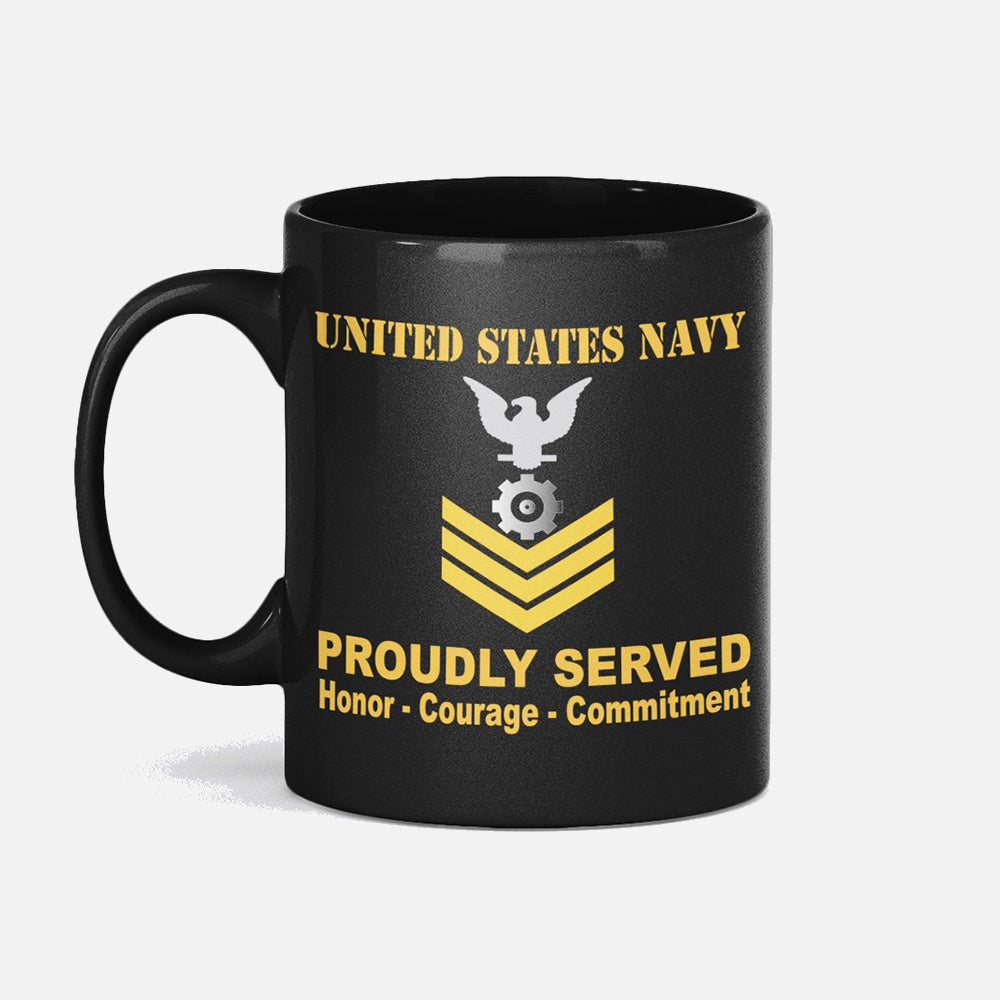 Us Navy Mug, Veterans Mug, US Navy Engineman Navy EN E-6 Gold Stripe Black Mug, Military Coffee Mugs, Us Navy Coffee Mugs