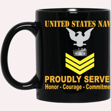 Us Navy Mug, Veterans Mug, US Navy Equipment Operator Navy EO E-6 Gold Stripe Black Mug, Military Coffee Mugs, Us Navy Coffee Mugs