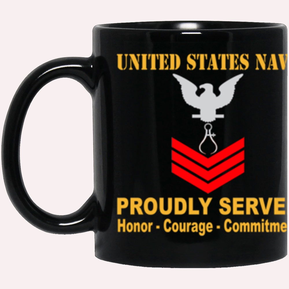 Us Navy Mug, Veterans Mug, US Navy Instrumentman Navy IM E-6 Red Stripe Black Mug, Military Coffee Mugs, Us Navy Coffee Mugs