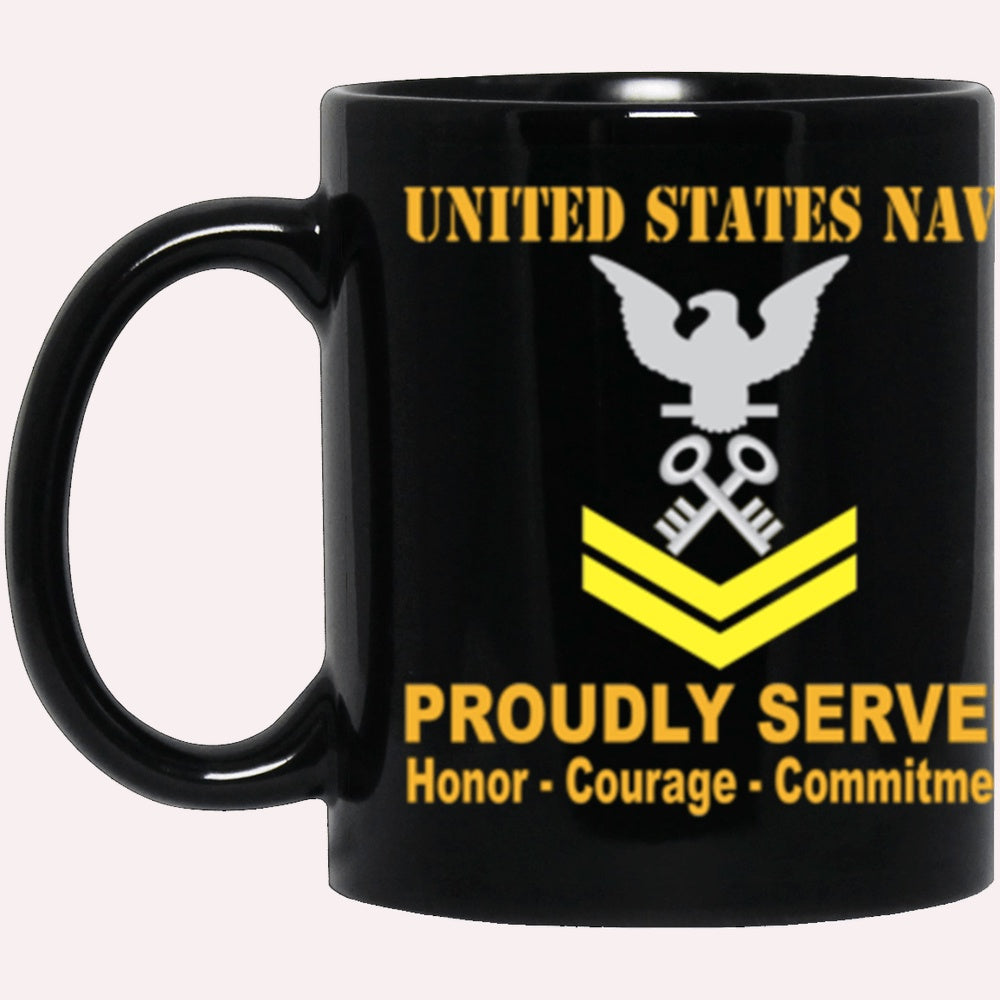 Us Navy Mug, Veterans Mug, US Navy Logistics specialist Navy LS E-5 Gold Stripe Black Mug, Military Coffee Mugs, Us Navy Coffee Mugs