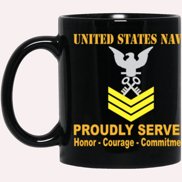 Us Navy Mug, Veterans Mug, US Navy Logistics specialist Navy LS E-6 Gold Stripe Black Mug, Military Coffee Mugs, Us Navy Coffee Mugs