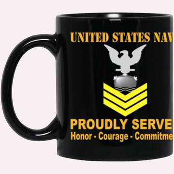 Us Navy Mug, Veterans Mug, US Navy Mineman Navy MN E-6 Gold Stripe Black Mug, Military Coffee Mugs, Us Navy Coffee Mugs