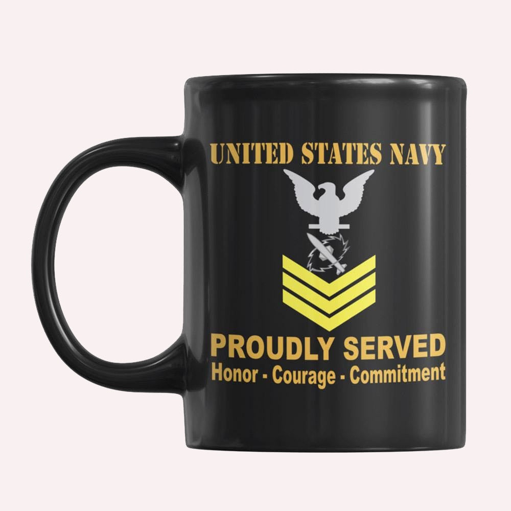 Us Navy Mug, Veterans Mug, US Navy Missile Technician Navy MT E-6 Gold Stripe Black Mug, Military Coffee Mugs, Us Navy Coffee Mugs