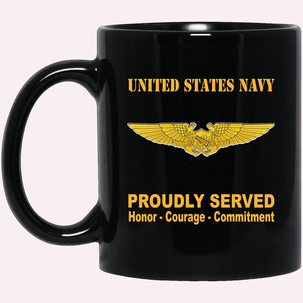 Us Navy Mug, Veterans Mug, US Navy Naval Astronaut Naval Flight Officer Badge Black Mug, Military Coffee Mugs, Us Navy Coffee Mugs