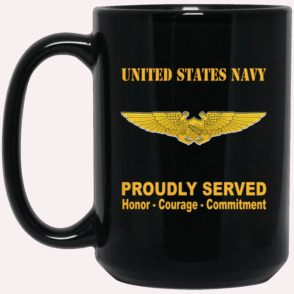 Us Navy Mug, Veterans Mug, US Navy Naval Astronaut Naval Flight Officer Badge Black Mug, Military Coffee Mugs, Us Navy Coffee Mugs