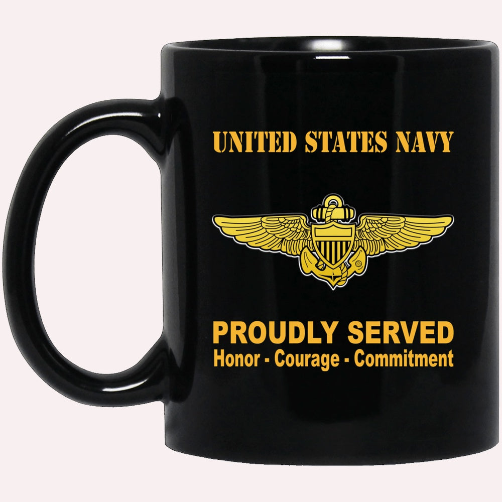 Us Navy Mug, Veterans Mug, US Navy Naval Aviator Badge Black Mug, Military Coffee Mugs, Us Navy Coffee Mugs