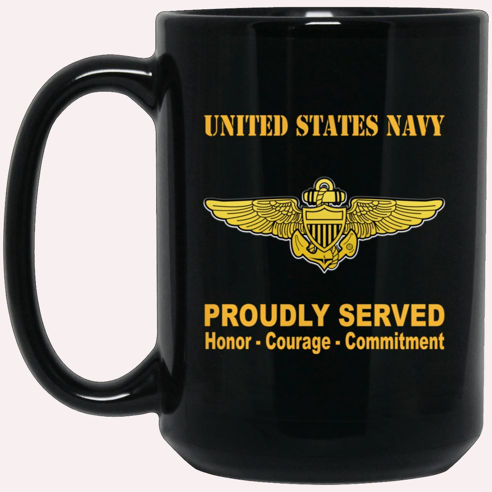 Us Navy Mug, Veterans Mug, US Navy Naval Aviator Badge Black Mug, Military Coffee Mugs, Us Navy Coffee Mugs