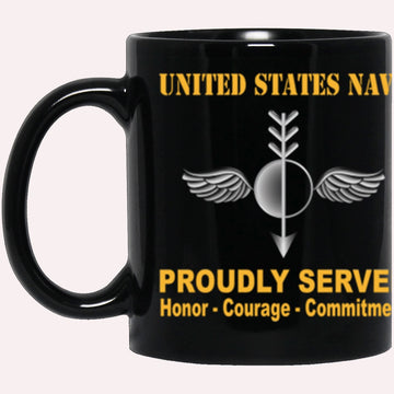 Us Navy Mug, Veterans Mug, US Navy Navy Aerographers Mate Navy AG Proudly Served Core Values Black Mug, Military Coffee Mugs, Us Navy Coffee Mugs