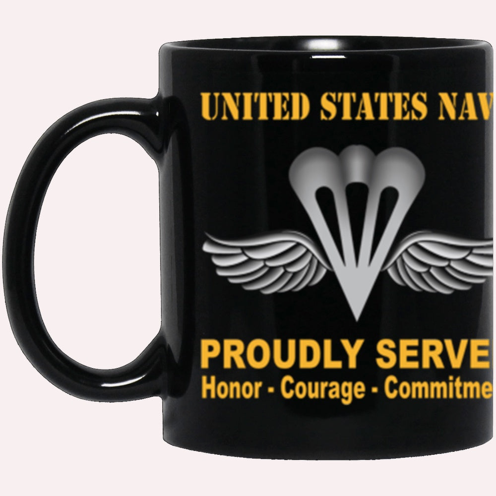 Us Navy Mug, Veterans Mug, US Navy Navy Aircrew Survival Equipmentman Navy PR Proudly Served Core Values Black Mug, Military Coffee Mugs, Us Navy Coffee Mugs