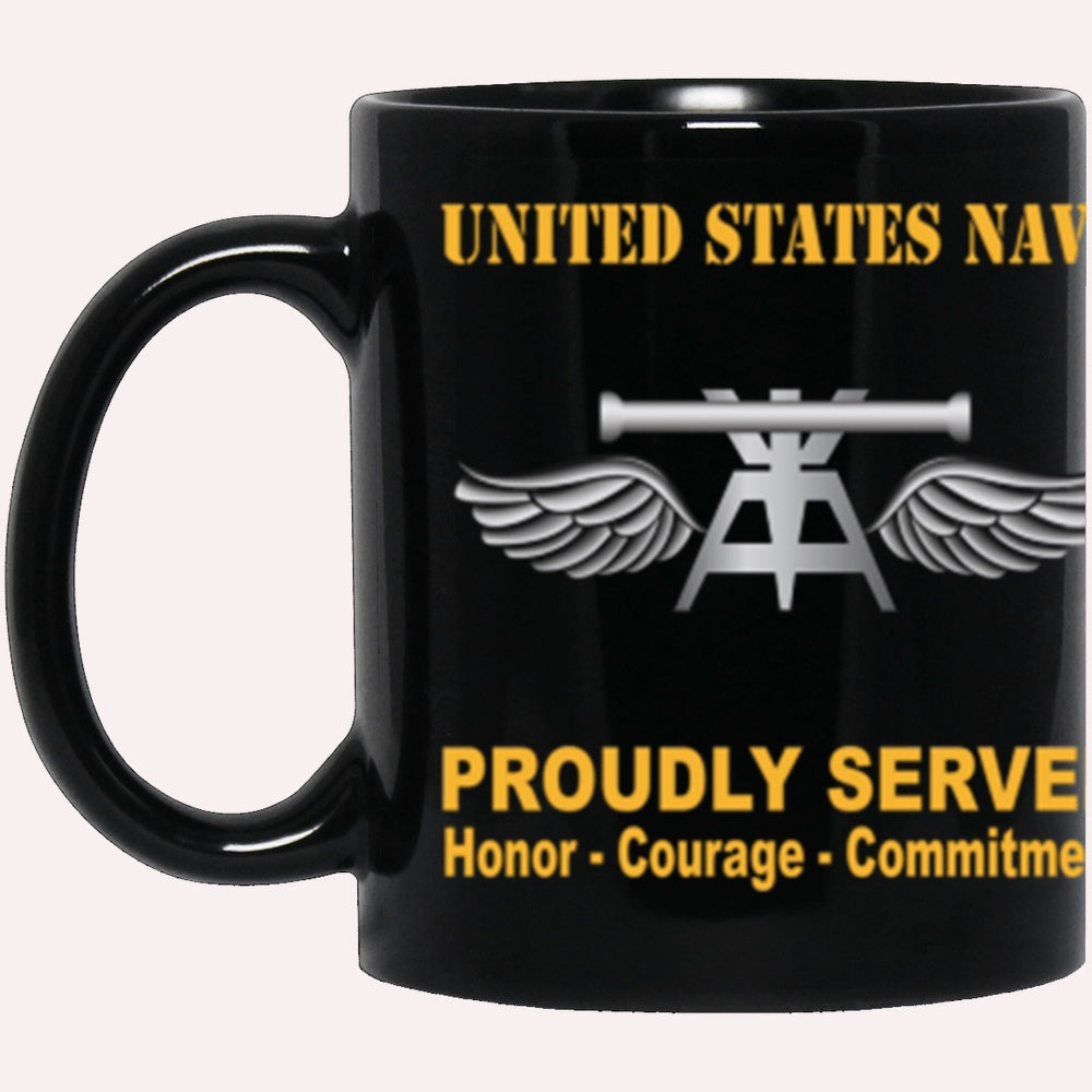 Us Navy Mug, Veterans Mug, US Navy Navy Aviation Fire Control Tech Navy AQ Proudly Served Core Values Black Mug, Military Coffee Mugs, Us Navy Coffee Mugs