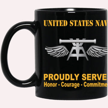 Us Navy Mug, Veterans Mug, US Navy Navy Aviation Fire Control Tech Navy AQ Proudly Served Core Values Black Mug, Military Coffee Mugs, Us Navy Coffee Mugs