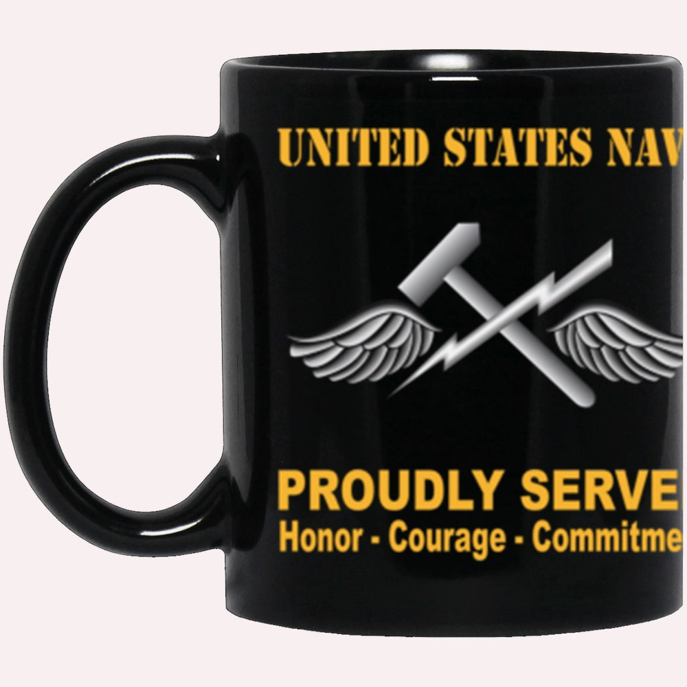 Us Navy Mug, Veterans Mug, US Navy Navy Aviation Support Equipment Tech Navy AS Proudly Served Core Values Black Mug, Military Coffee Mugs, Us Navy Coffee Mugs