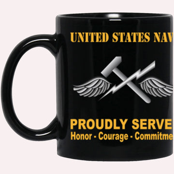 Us Navy Mug, Veterans Mug, US Navy Navy Aviation Support Equipment Tech Navy AS Proudly Served Core Values Black Mug, Military Coffee Mugs, Us Navy Coffee Mugs