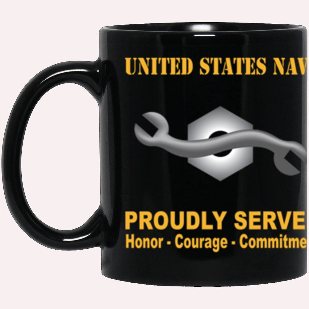 Us Navy Mug, Veterans Mug, US Navy Navy Construction Mechanic Navy CM Proudly Served Core Values Black Mug, Military Coffee Mugs, Us Navy Coffee Mugs