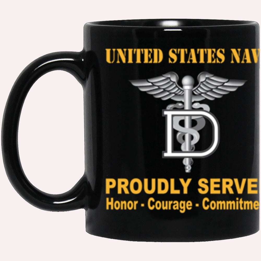 Us Navy Mug, Veterans Mug, US Navy Navy Dental Technician Navy DT Proudly Served Core Values Black Mug, Military Coffee Mugs, Us Navy Coffee Mugs