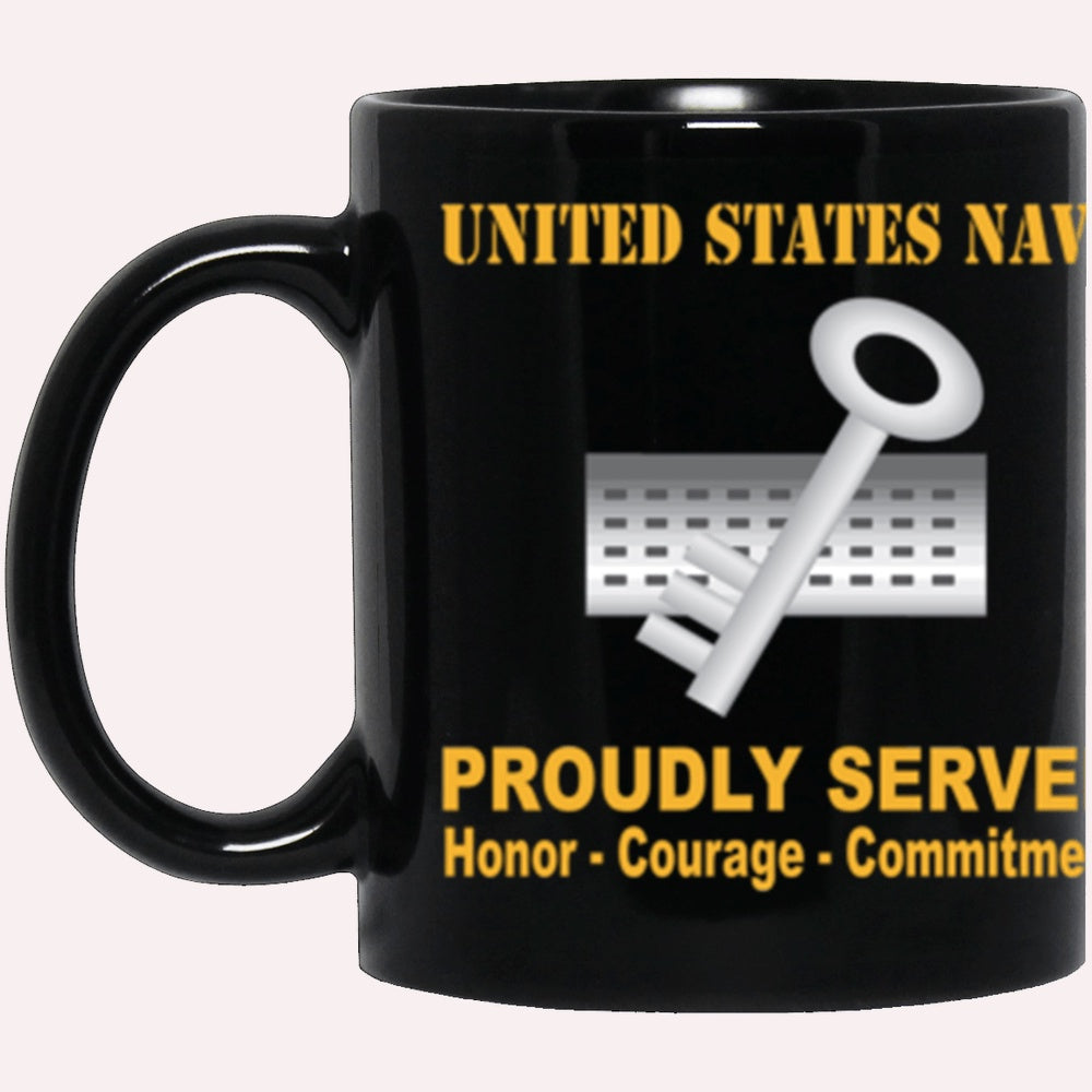 Us Navy Mug, Veterans Mug, US Navy Navy Disbursing Clerk Navy DK Proudly Served Core Values Black Mug, Military Coffee Mugs, Us Navy Coffee Mugs