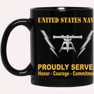 Us Navy Mug, Veterans Mug, US Navy Navy Fire Controlman Navy FC Proudly Served Core Values Black Mug, Military Coffee Mugs, Us Navy Coffee Mugs