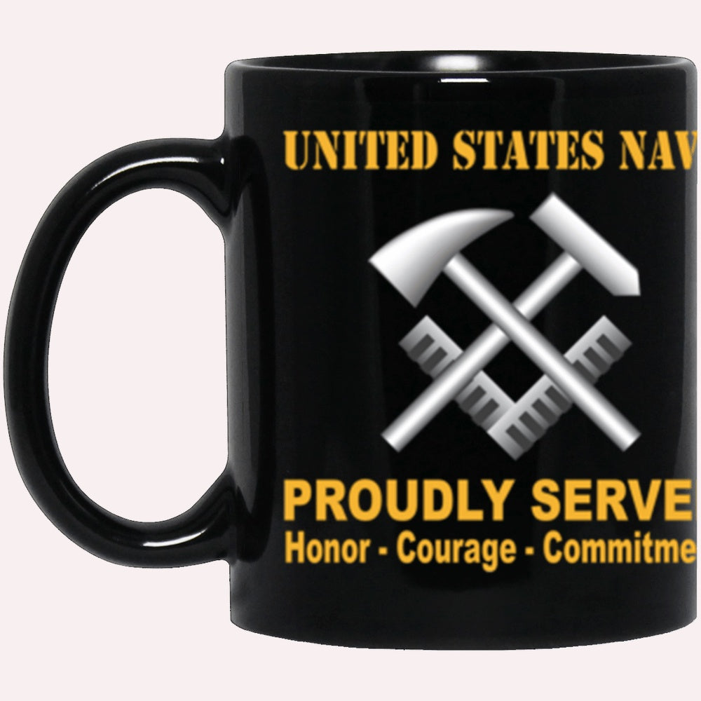 Us Navy Mug, Veterans Mug, US Navy Navy Hull Maintenance Technician Navy HT Proudly Served Core Values Black Mug, Military Coffee Mugs, Us Navy Coffee Mugs