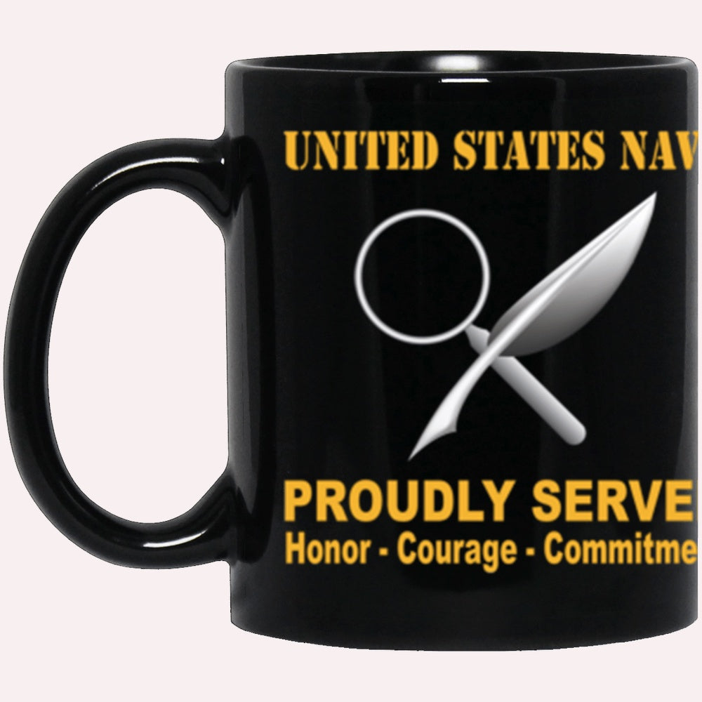 Us Navy Mug, Veterans Mug, US Navy Navy Intelligence Specialist Navy IS Proudly Served Core Values Black Mug, Military Coffee Mugs, Us Navy Coffee Mugs