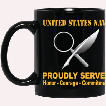 Us Navy Mug, Veterans Mug, US Navy Navy Intelligence Specialist Navy IS Proudly Served Core Values Black Mug, Military Coffee Mugs, Us Navy Coffee Mugs