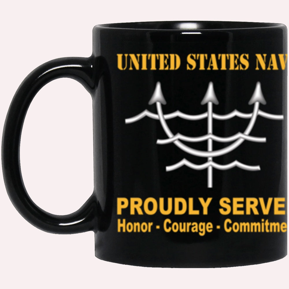 Us Navy Mug, Veterans Mug, US Navy Navy Ocean Systems Technician Navy OT Proudly Served Core Values Black Mug, Military Coffee Mugs, Us Navy Coffee Mugs