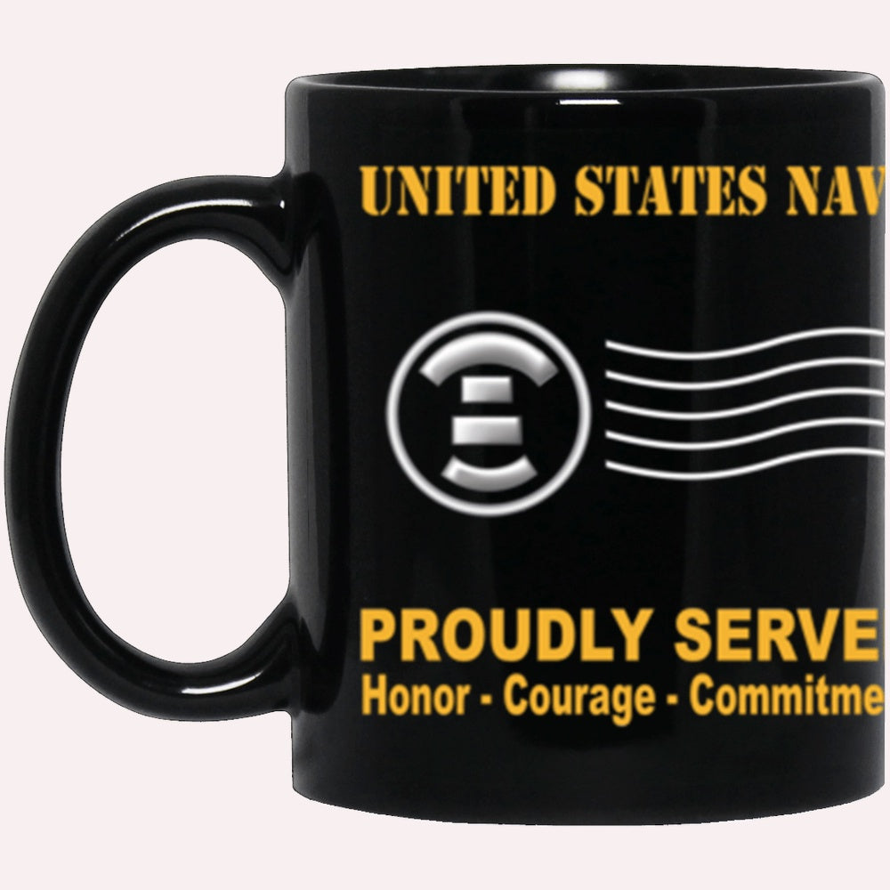 Us Navy Mug, Veterans Mug, US Navy Navy Postal Clerk Navy PC Proudly Served Core Values Black Mug, Military Coffee Mugs, Us Navy Coffee Mugs