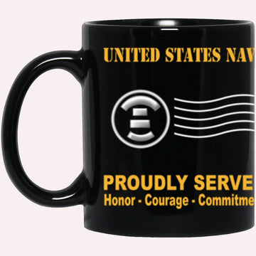 Us Navy Mug, Veterans Mug, US Navy Navy Postal Clerk Navy PC Proudly Served Core Values Black Mug, Military Coffee Mugs, Us Navy Coffee Mugs