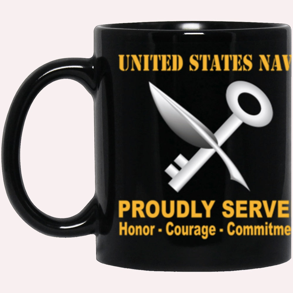 Us Navy Mug, Veterans Mug, US Navy Navy Ship's Serviceman Navy SH Proudly Served Core Values Black Mug, Military Coffee Mugs, Us Navy Coffee Mugs