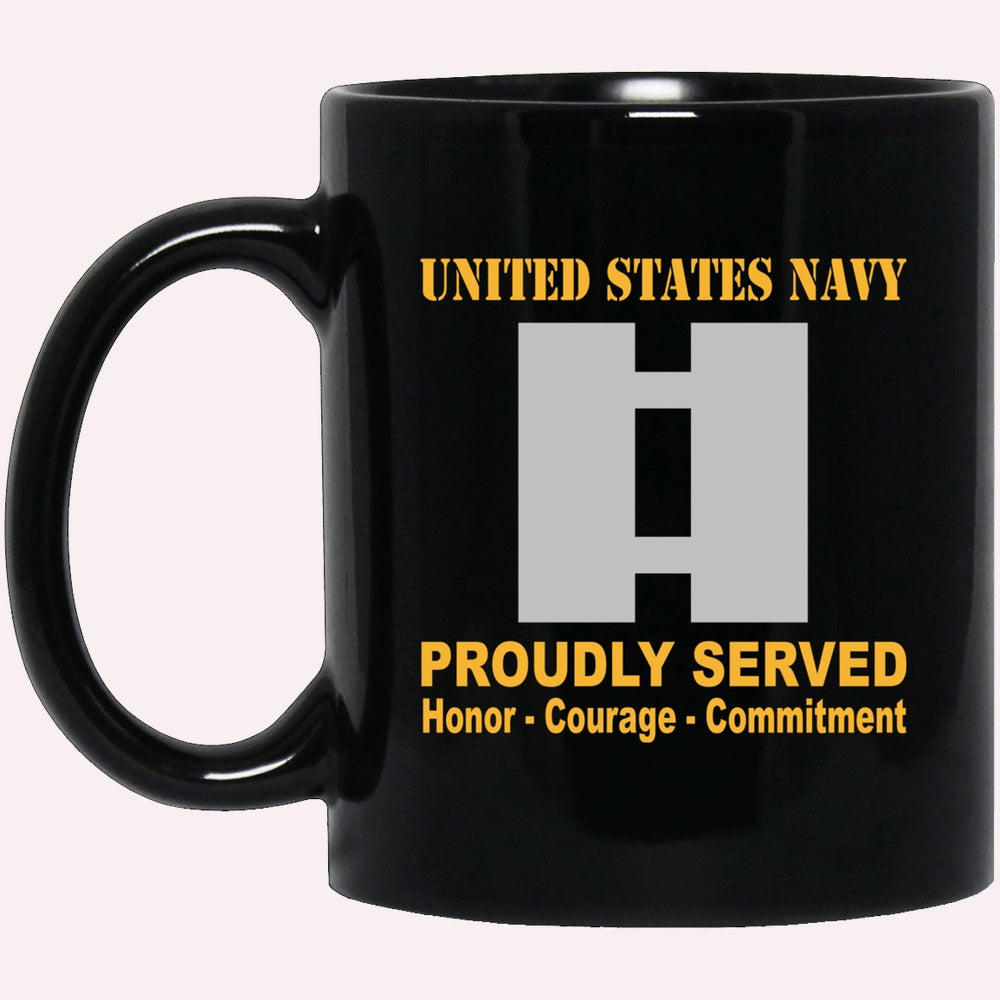 Us Navy Mug, Veterans Mug, US Navy O-3 Lieutenant O3 LT Junior Officer Ranks Proudly Served Black Mug, Military Coffee Mugs, Us Navy Coffee Mugs