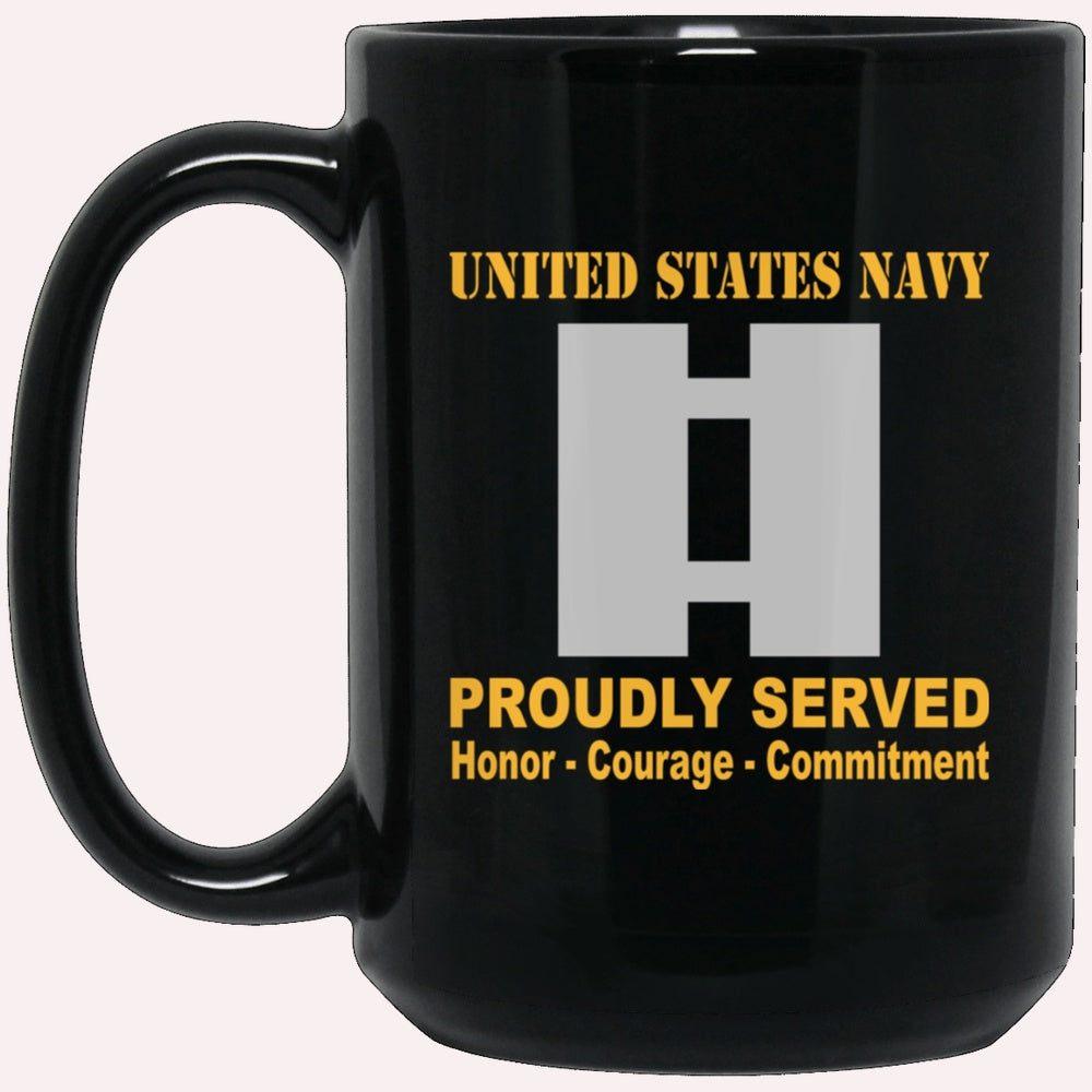 Us Navy Mug, Veterans Mug, US Navy O-3 Lieutenant O3 LT Junior Officer Ranks Proudly Served Black Mug, Military Coffee Mugs, Us Navy Coffee Mugs