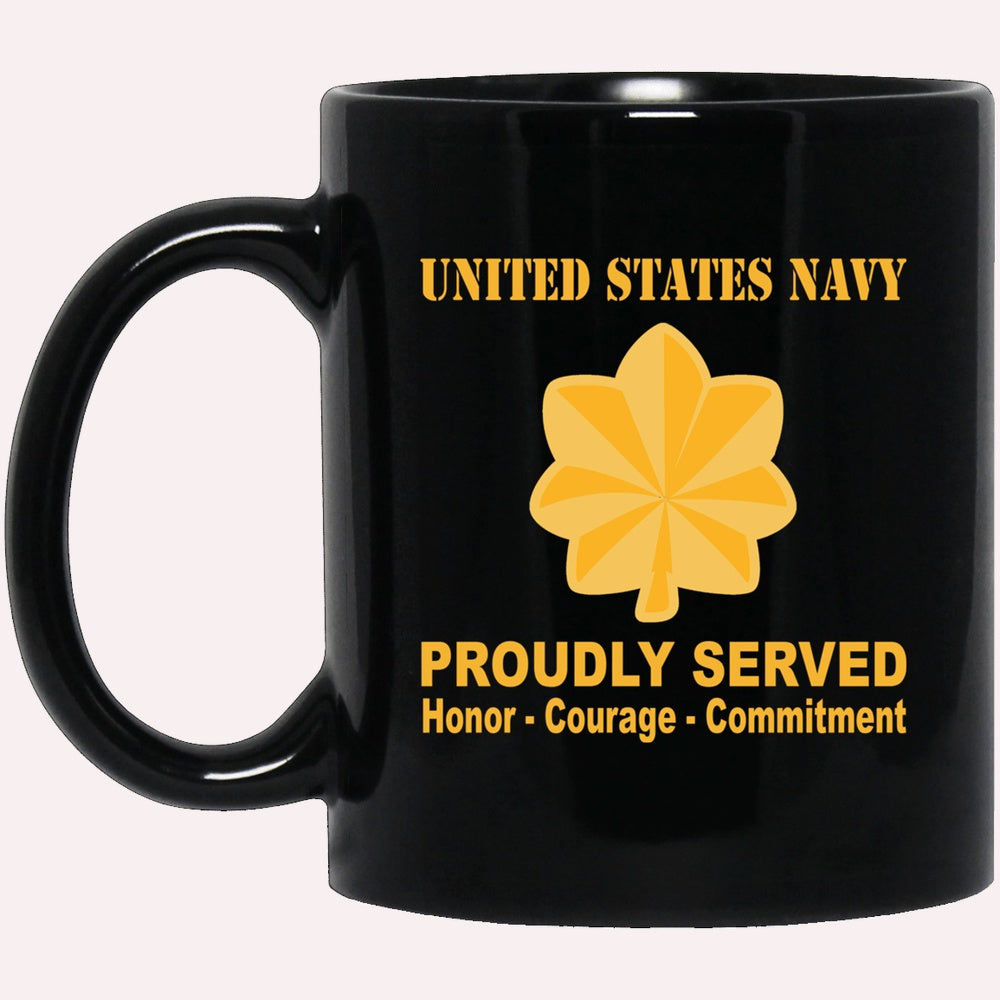 Us Navy Mug, Veterans Mug, US Navy O-4 Lieutenant Commander O4 LCDR Junior Officer Ranks Proudly Served Black Mug, Military Coffee Mugs, Us Navy Coffee Mugs