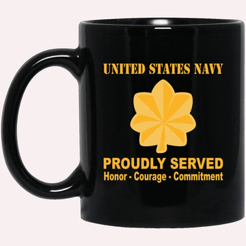 Us Navy Mug, Veterans Mug, US Navy O-4 Lieutenant Commander O4 LCDR Junior Officer Ranks Proudly Served Black Mug, Military Coffee Mugs, Us Navy Coffee Mugs