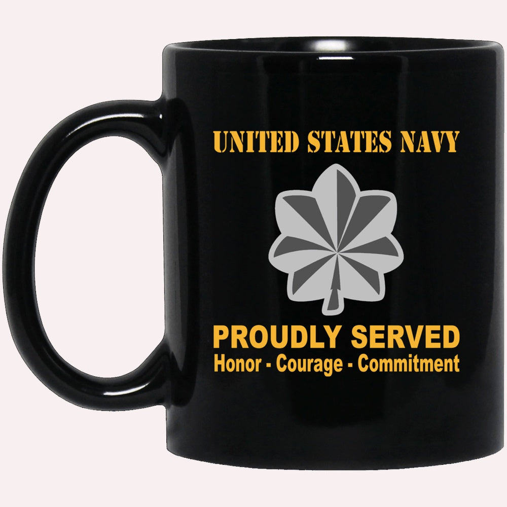 Us Navy Mug, Veterans Mug, US Navy O-5 Commander O5 CDR Senior Officer Ranks Proudly Served Black Mug, Military Coffee Mugs, Us Navy Coffee Mugs