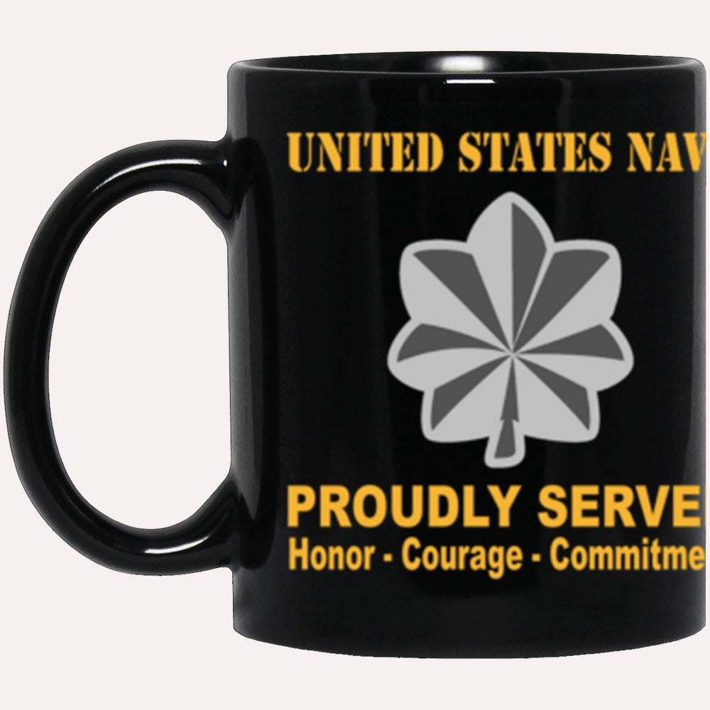 Us Navy Mug, Veterans Mug, US Navy O-5 Commander O5 CDR Senior Officer Ranks Proudly Served Core Values Black Mug, Military Coffee Mugs, Us Navy Coffee Mugs