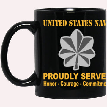 Us Navy Mug, Veterans Mug, US Navy O-5 Commander O5 CDR Senior Officer Ranks Proudly Served Core Values Black Mug, Military Coffee Mugs, Us Navy Coffee Mugs