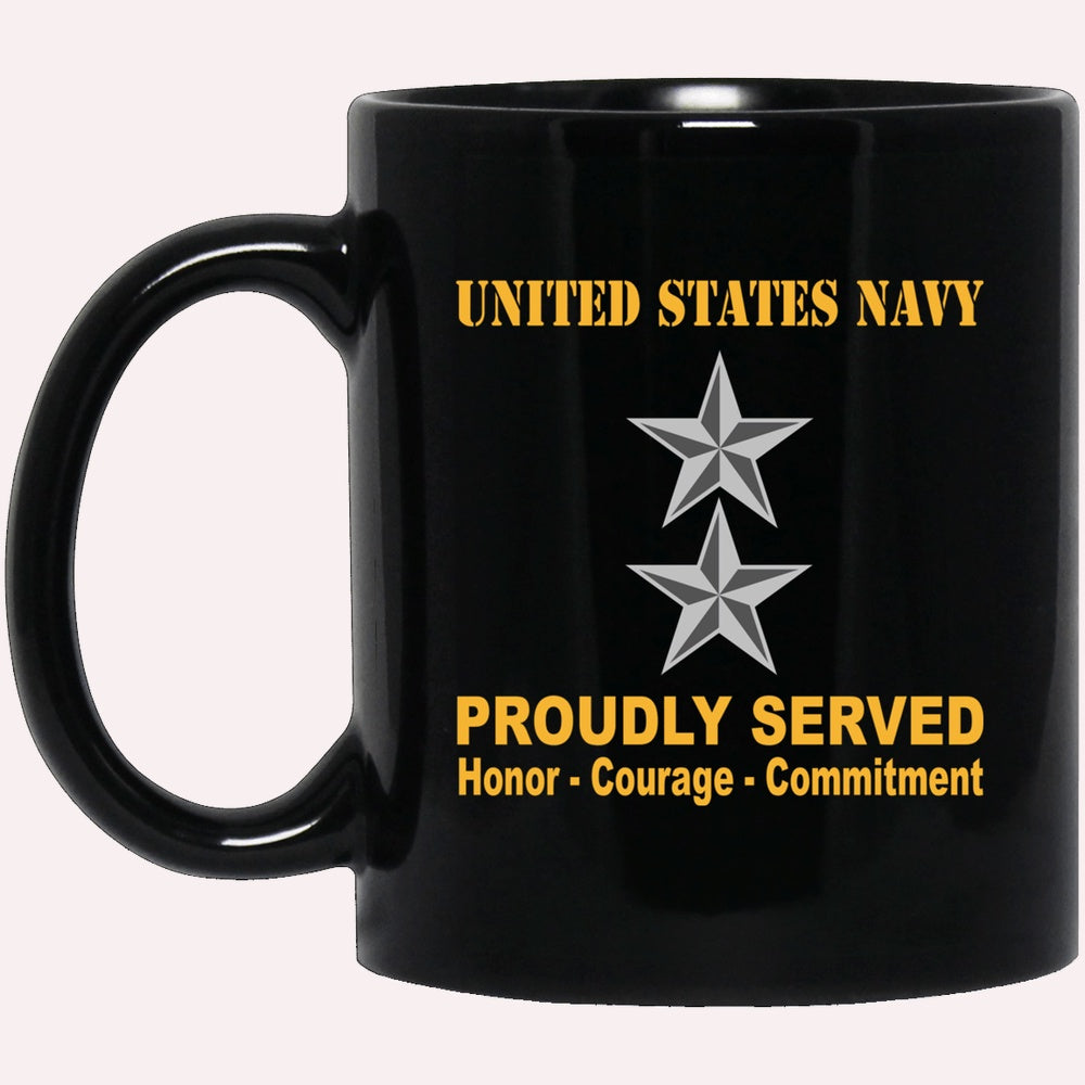 Us Navy Mug, Veterans Mug, US Navy O-8 Rear Admiral O8 RADM Flag Officer Ranks Proudly Served Black Mug, Military Coffee Mugs, Us Navy Coffee Mugs