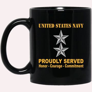 Us Navy Mug, Veterans Mug, US Navy O-8 Rear Admiral O8 RADM Flag Officer Ranks Proudly Served Black Mug, Military Coffee Mugs, Us Navy Coffee Mugs