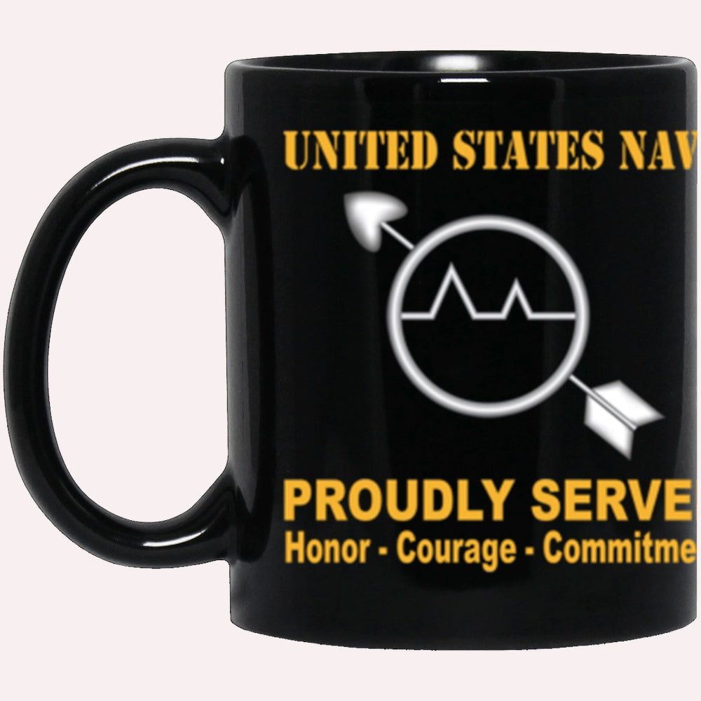 Us Navy Mug, Veterans Mug, US Navy Operations specialist Navy OS Proudly Served Core Values Black Mug, Military Coffee Mugs, Us Navy Coffee Mugs