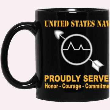 Us Navy Mug, Veterans Mug, US Navy Operations specialist Navy OS Proudly Served Core Values Black Mug, Military Coffee Mugs, Us Navy Coffee Mugs