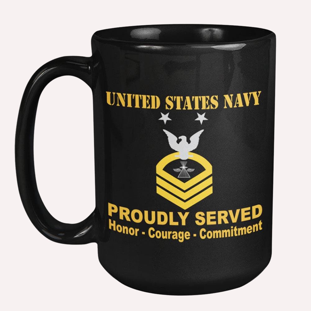 Us Navy Mug, Veterans Mug, US Navy PH E-9 Black Mug, Military Coffee Mugs, Us Navy Coffee Mugs