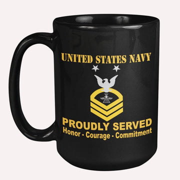 Us Navy Mug, Veterans Mug, US Navy PH E-9 Black Mug, Military Coffee Mugs, Us Navy Coffee Mugs