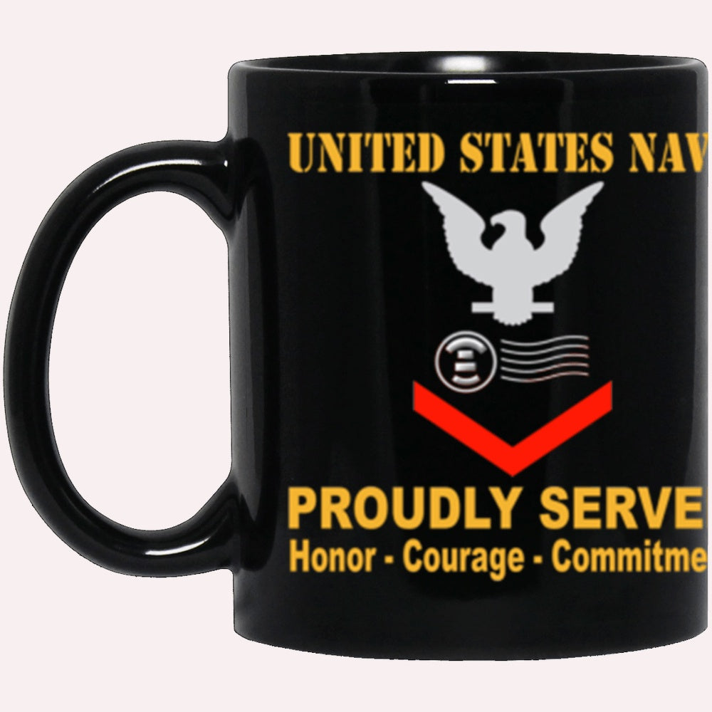 Us Navy Mug, Veterans Mug, US Navy Postal Clerk Navy PC E-4 Black Mug, Military Coffee Mugs, Us Navy Coffee Mugs