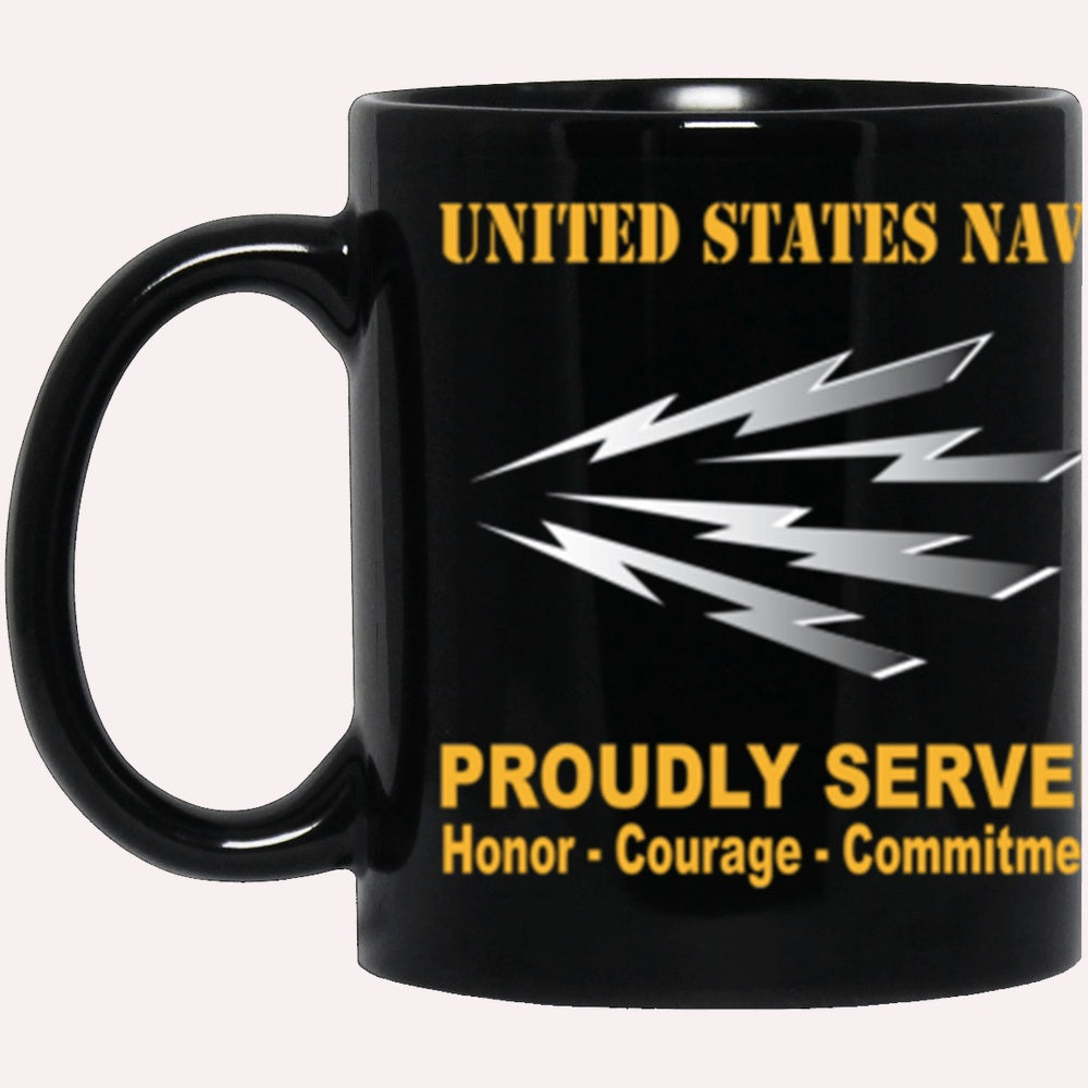 Us Navy Mug, Veterans Mug, US Navy Radioman Navy RM Proudly Served Core Values Black Mug, Military Coffee Mugs, Us Navy Coffee Mugs